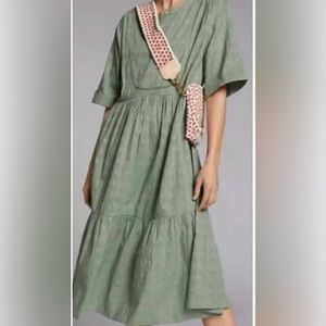 EUC Anthro Swiss Dot  Midi Dress Size 1X